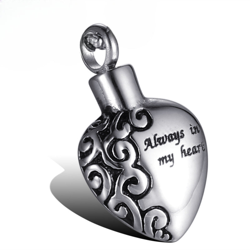 Stylish Titanium Steel Pet Urn Pendant Necklace - Men's Perfume Bottle Jewelry