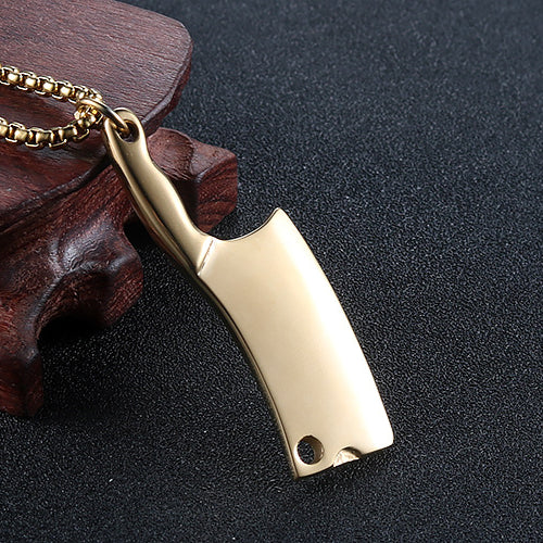 Stylish Titanium Steel Kitchen Knife Pendant for Men - Creative Stainless Steel Jewelry