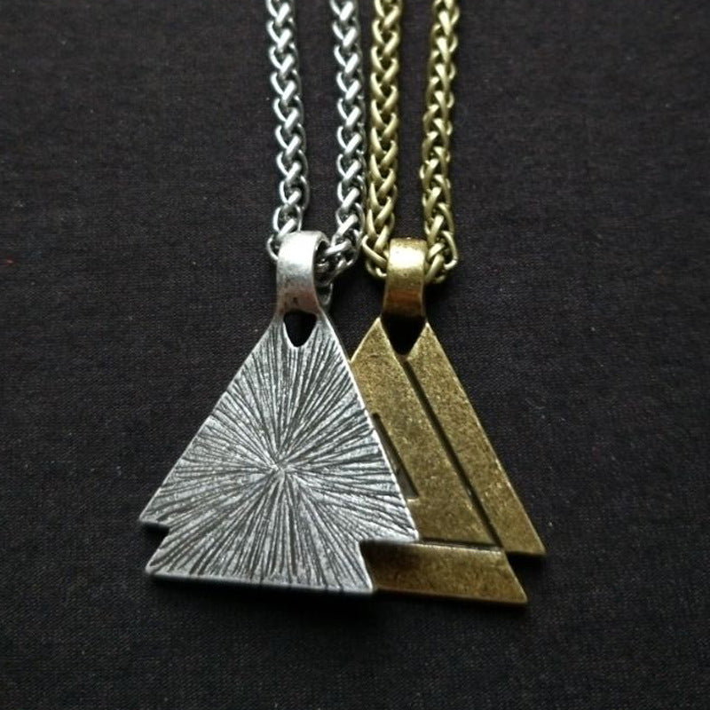 Norse Legacy Triangle Viking Necklace - Men's Nordic Totem Pendant