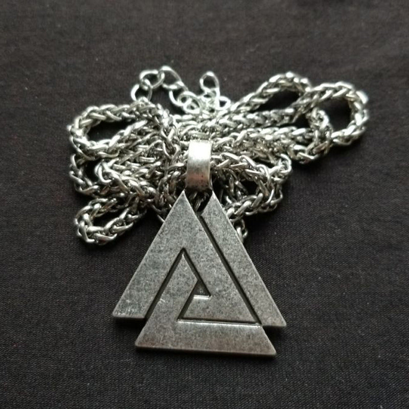 Norse Legacy Triangle Viking Necklace - Men's Nordic Totem Pendant