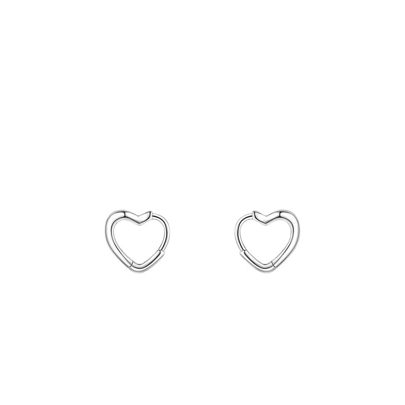 Heart-shaped Sterling Silver Earrings - Everyday Genie Collection