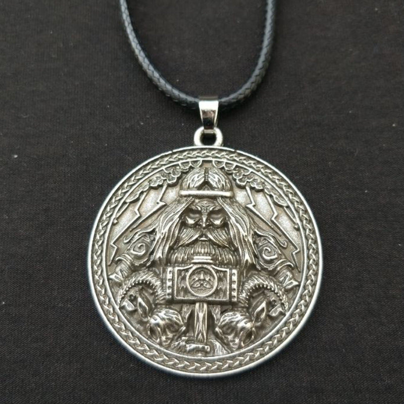 Viking Odin and Thor Hammer Pendant Necklace: Norse Legacy Collection