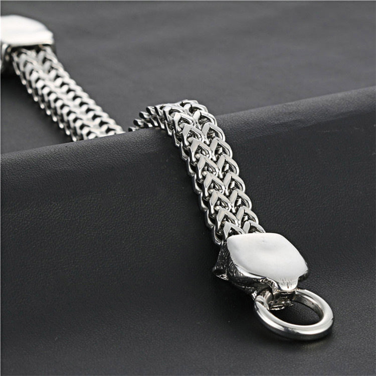 Titanium Steel Leopard Hook Bracelet for Men - Trendy Punk Style