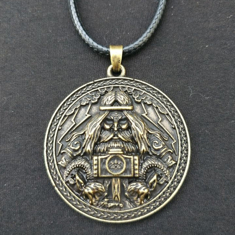 Viking Odin and Thor Hammer Pendant Necklace: Norse Legacy Collection