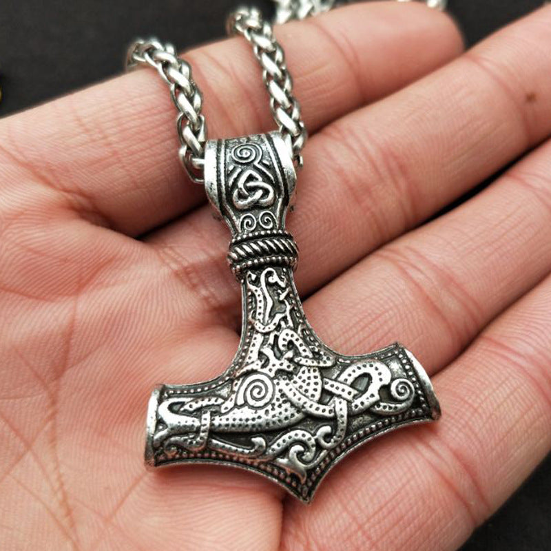 Mjolnir Thunderbolt Necklace - Norse Legacy Viking Amulet Pendant