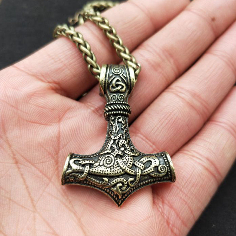 Mjolnir Thunderbolt Necklace - Norse Legacy Viking Amulet Pendant