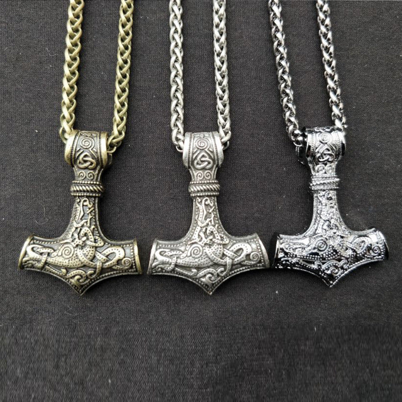 Mjolnir Thunderbolt Necklace - Norse Legacy Viking Amulet Pendant