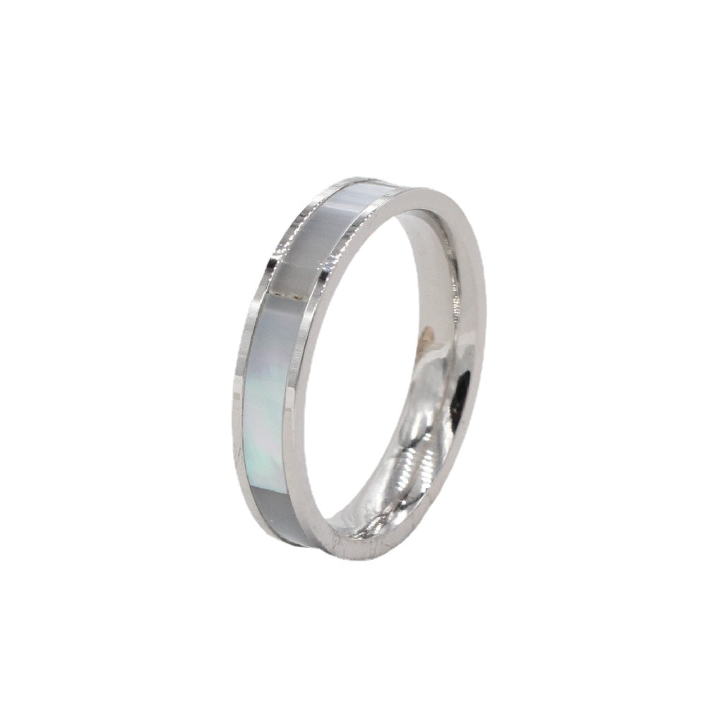 Trendy Korean Shell Ring for Stylish Women - Titanium Steel Fashion Ring with Cold Wind Design