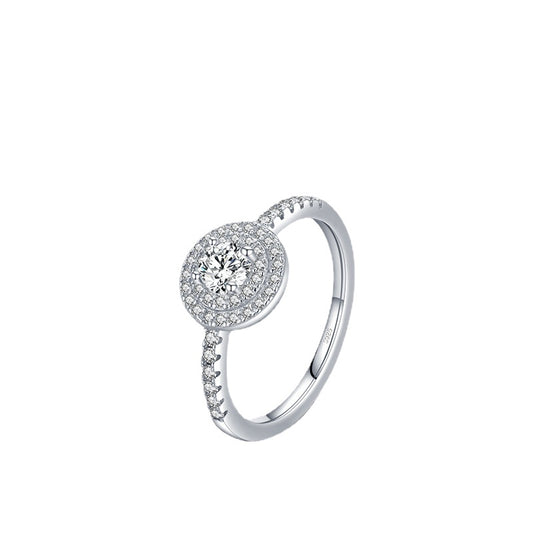 Elegant S925 Sterling Silver Zircon Ring for Women