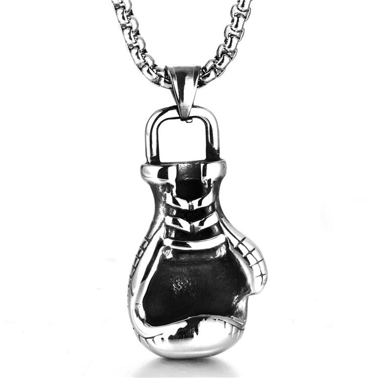 Titanium Steel Boxing Gloves Pendant Necklace - Trendy Fitness Jewelry for Men and Women