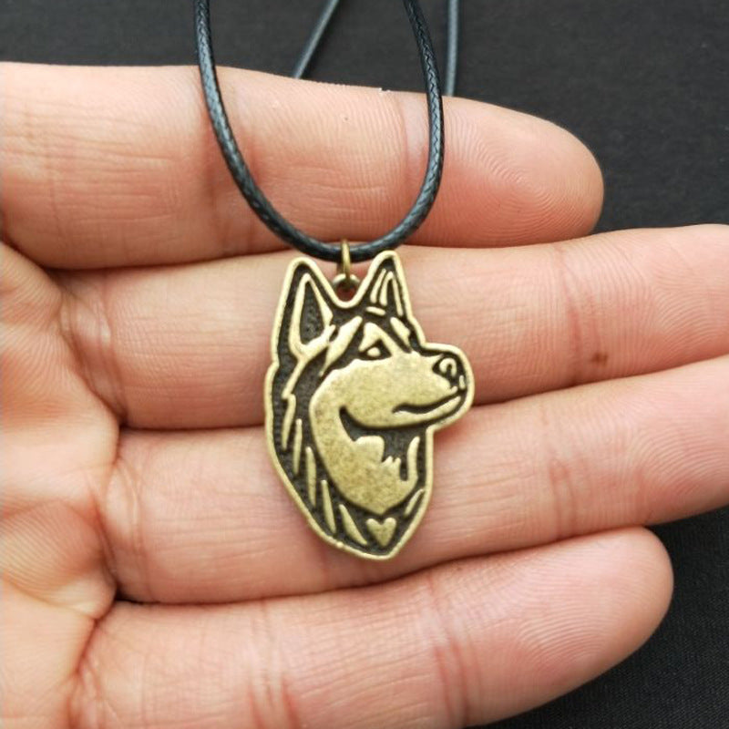 Cute Retro Dog Pendant Necklace for Men - Norse Legacy Collection