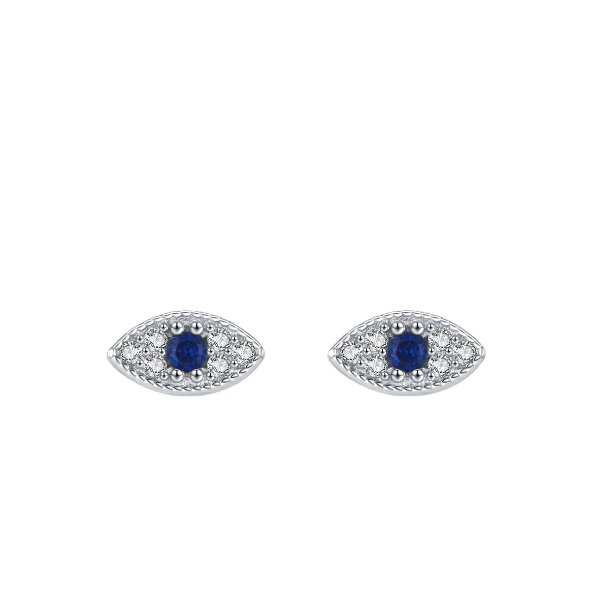 Exquisite Devil's Eye Earrings, S925 Sterling Silver with Zircons