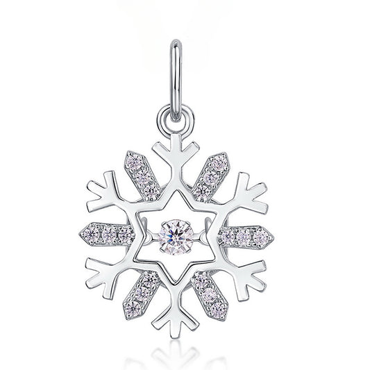 Christmas Snowflake Zircon Sterling Silver Pendant