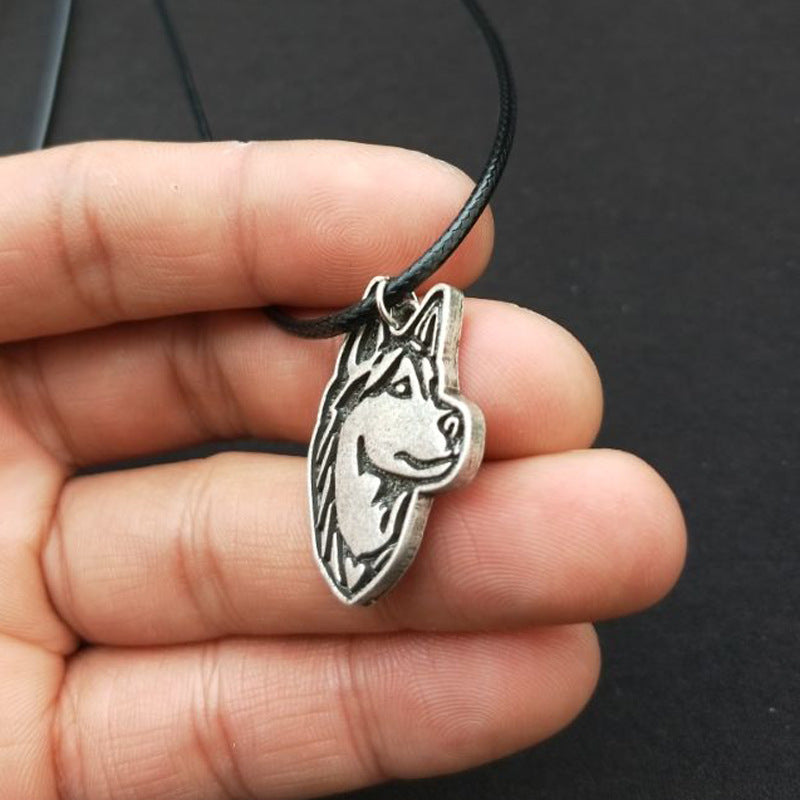 Cute Retro Dog Pendant Necklace for Men - Norse Legacy Collection