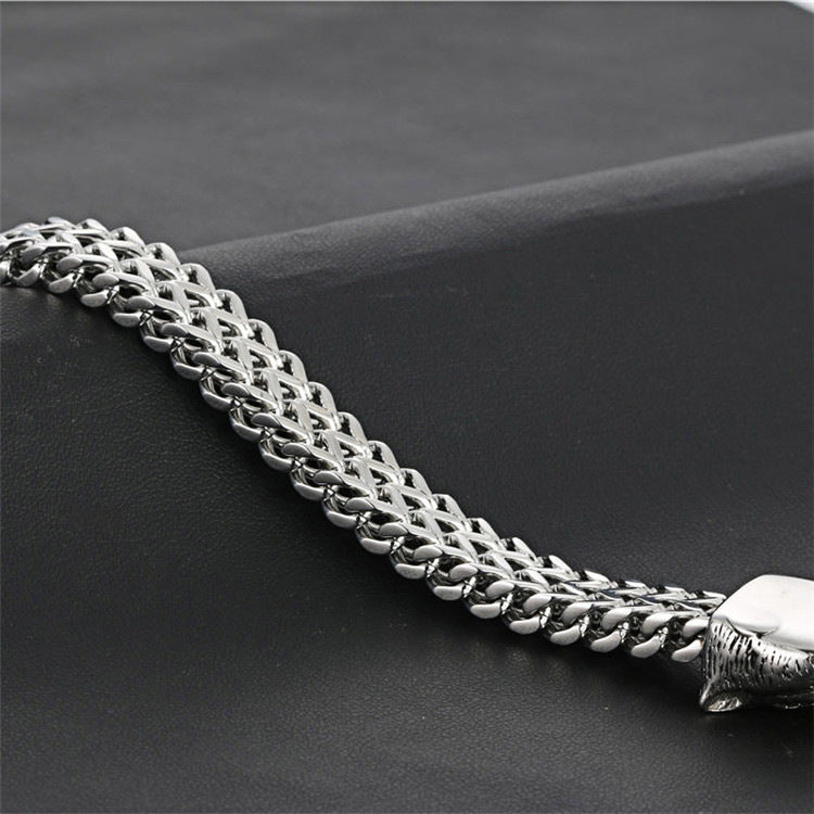 Titanium Steel Leopard Hook Bracelet for Men - Trendy Punk Style