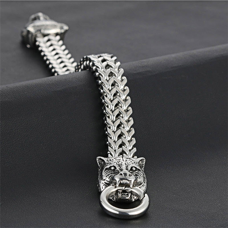 Titanium Steel Leopard Hook Bracelet for Men - Trendy Punk Style