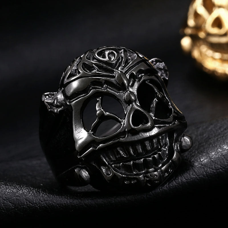 Expendables Stallone Men's Stainless Steel Skull Ring - Bold Adventure Collection