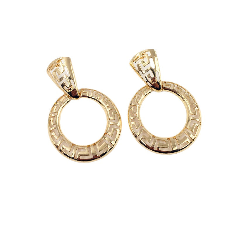 Exquisite Hollow Alloy Earrings from Vienna Verve Collection