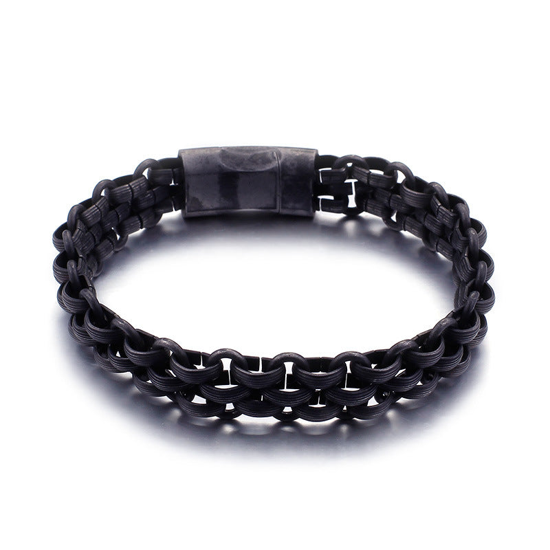 Men's Retro Woven Titanium Steel Bracelet - Personalized Domineering Jewelry Gift