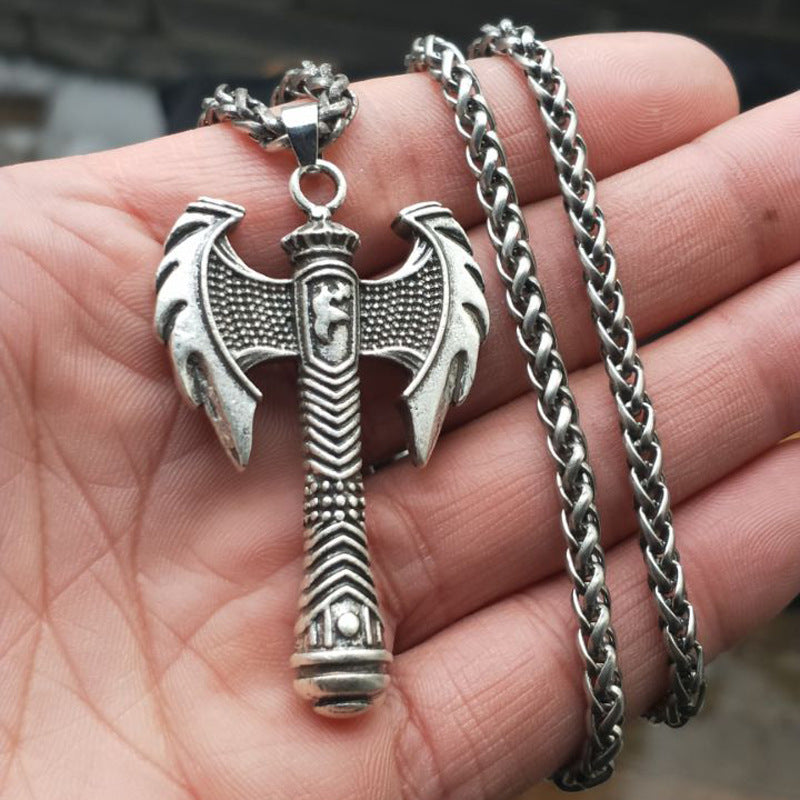 Viking Axe Pendant Necklace - Norse Legacy Handcrafted Metal Jewelry