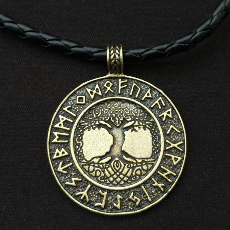 Norse Legacy Tree of Life Pendant Necklace - Handcrafted Nordic Talisman for Men