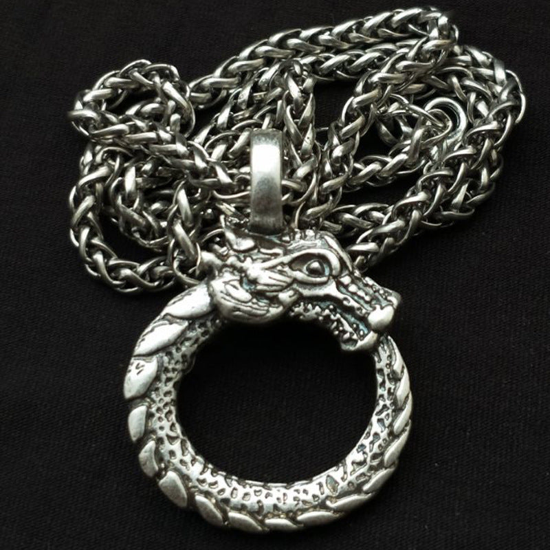 Dragon Pendant Necklace Inspired by Viking Odin - European and American Fashion Jewelry for Men