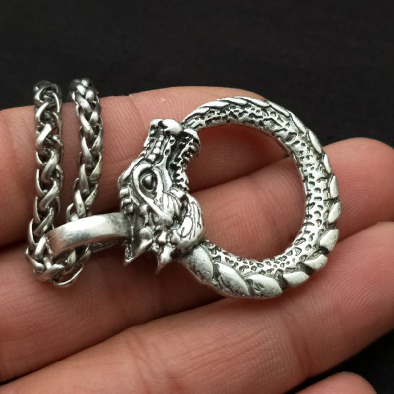 Dragon Pendant Necklace Inspired by Viking Odin - European and American Fashion Jewelry for Men