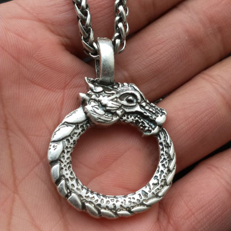 Dragon Pendant Necklace Inspired by Viking Odin - European and American Fashion Jewelry for Men