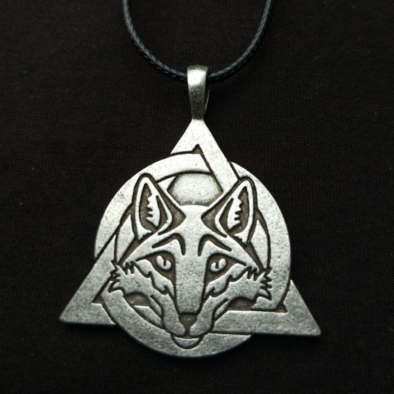 Viking Silver Fox Pendant Necklace - Norse Legacy Jewelry for Men