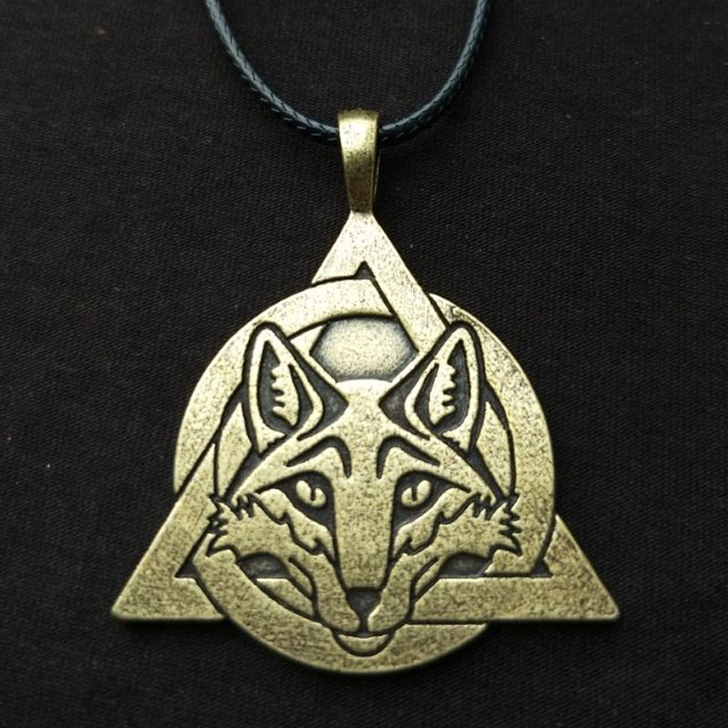 Viking Silver Fox Pendant Necklace - Norse Legacy Jewelry for Men