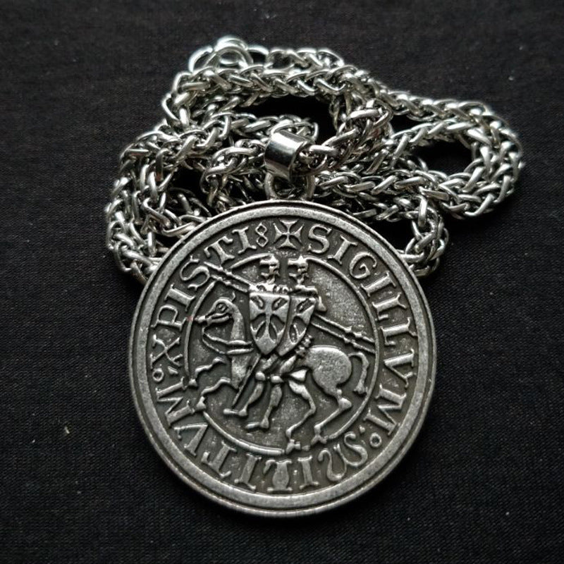 Double-sided Templar Knight Necklace with Viking and Assassin's Creed Inspiration