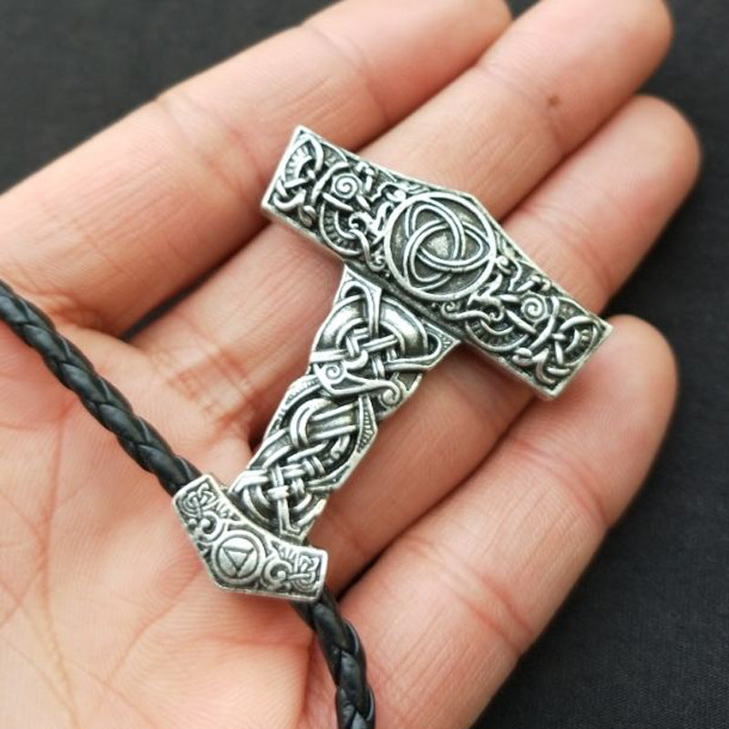 Legendary Norse Thor Hammer and Dragon Talisman Necklace for Men