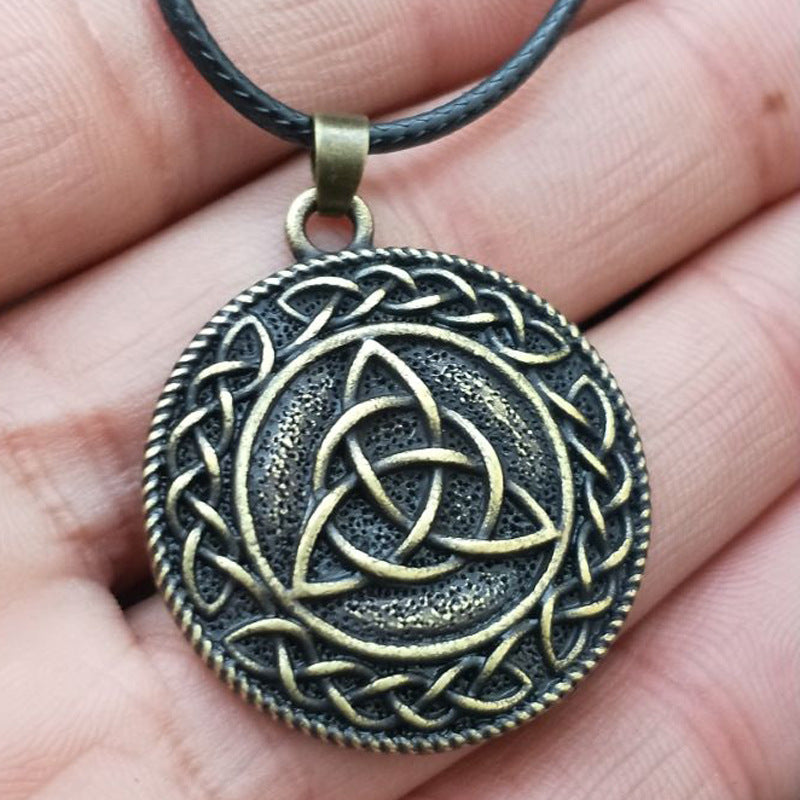 Mythical Nordic Rune Necklace with Gold Pendant for Men