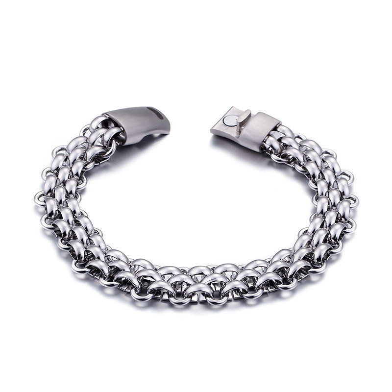 Men's Retro Woven Titanium Steel Bracelet - Personalized Domineering Jewelry Gift