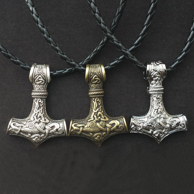 Mjolnir Thunderbolt Necklace - Norse Legacy Viking Amulet Pendant