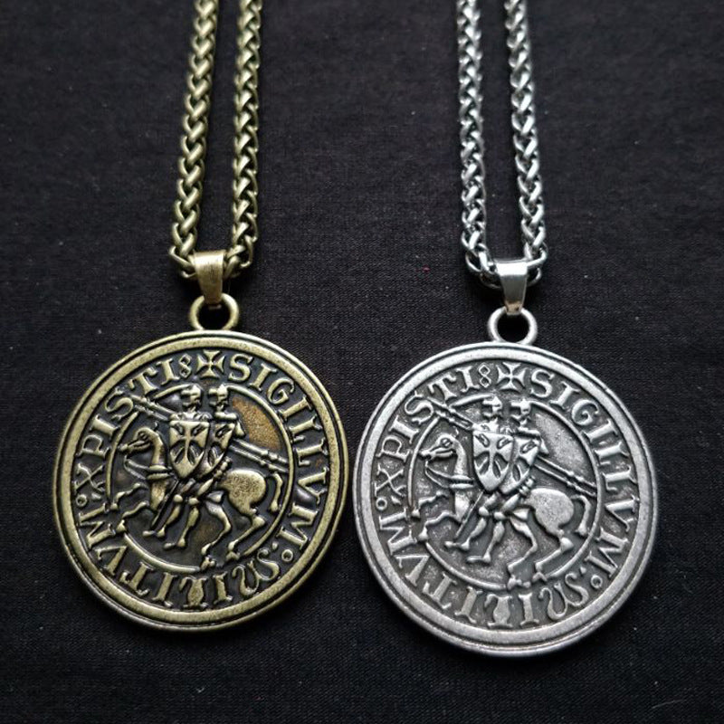 Double-sided Templar Knight Necklace with Viking and Assassin's Creed Inspiration