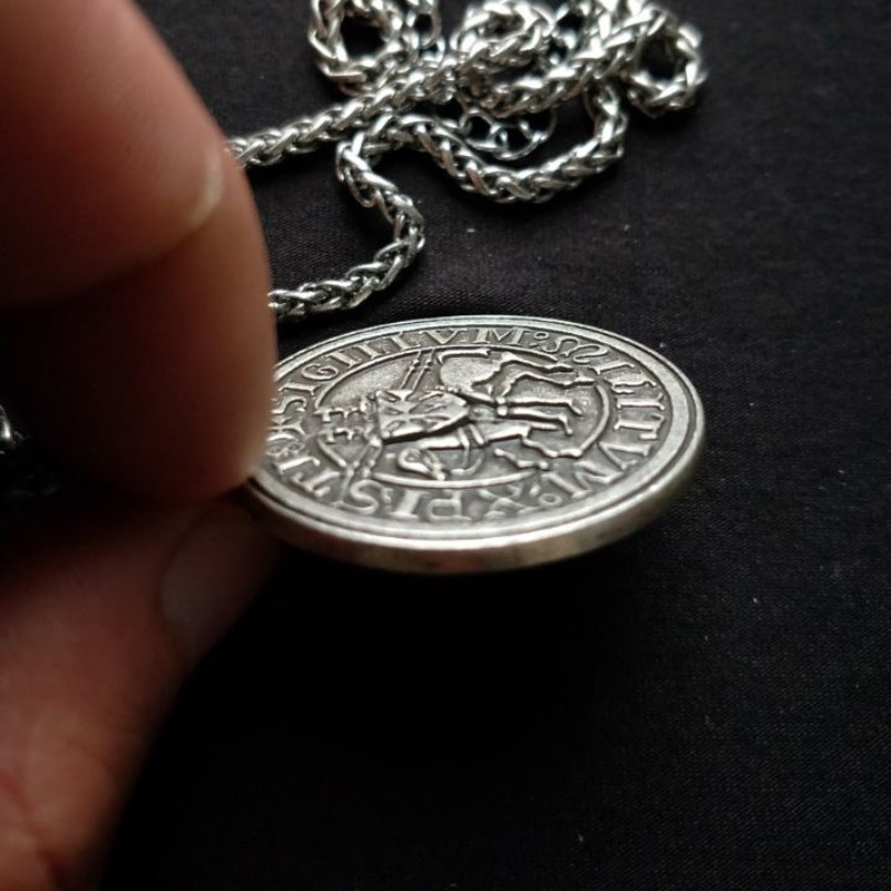 Double-sided Templar Knight Necklace with Viking and Assassin's Creed Inspiration