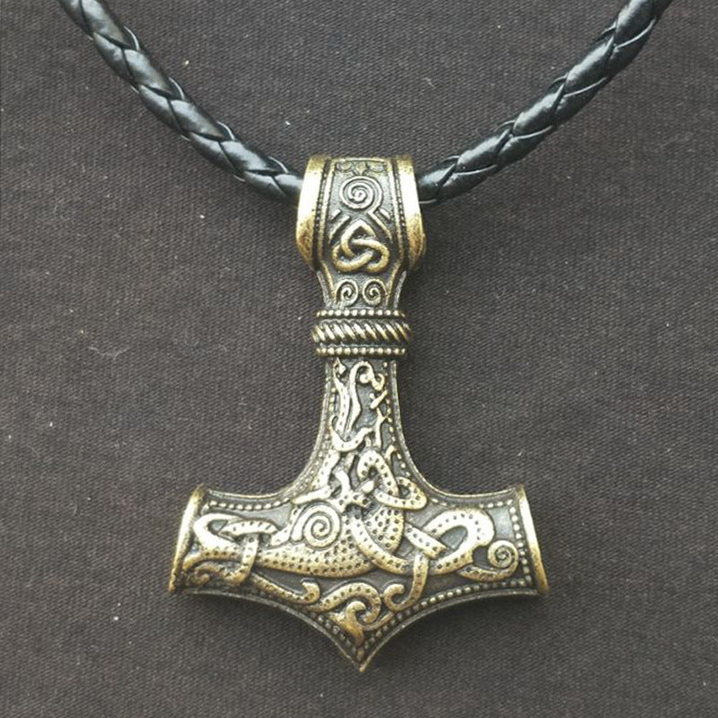 Mjolnir Thunderbolt Necklace - Norse Legacy Viking Amulet Pendant