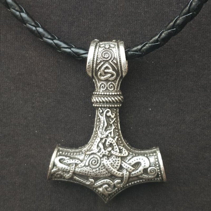 Mjolnir Thunderbolt Necklace - Norse Legacy Viking Amulet Pendant