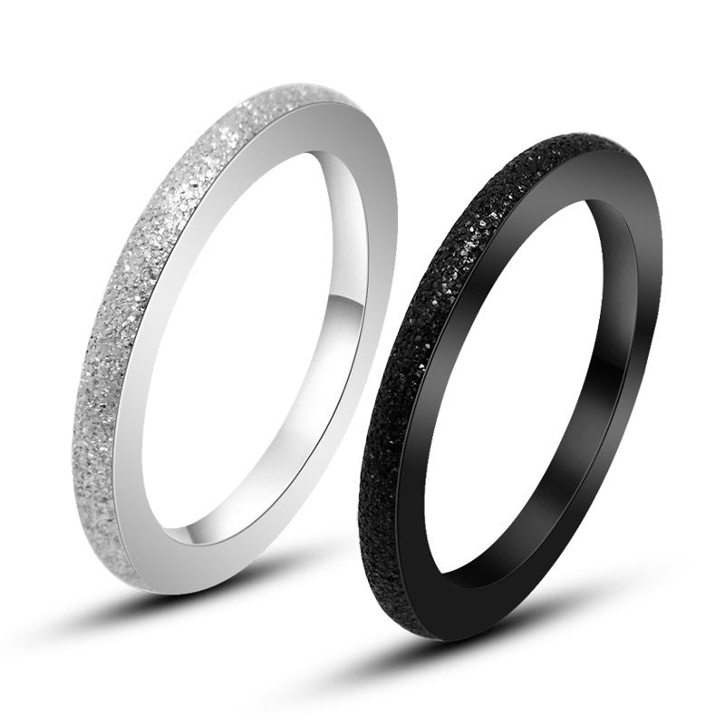 Stylish Matte Titanium Steel Couple Rings - Personalized Wholesale Jewelry for Men and Women