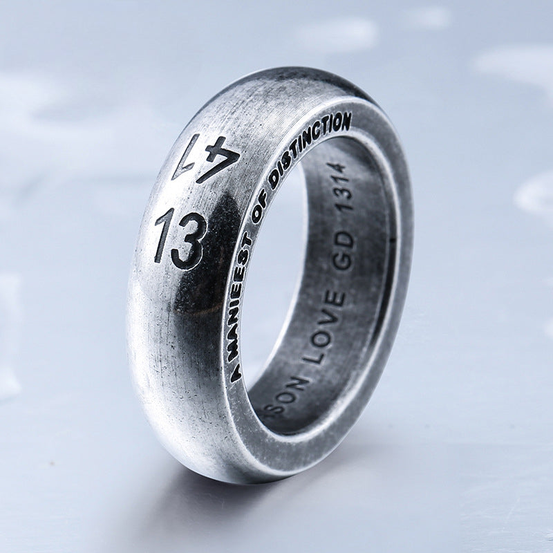 Custom Engraved Titanium Steel Ring for Men - Durable and Stylish Accessory