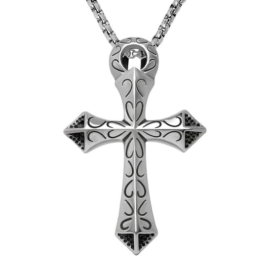 Punk-Inspired Titanium Steel Cross Necklace for Men - European and American Fashion