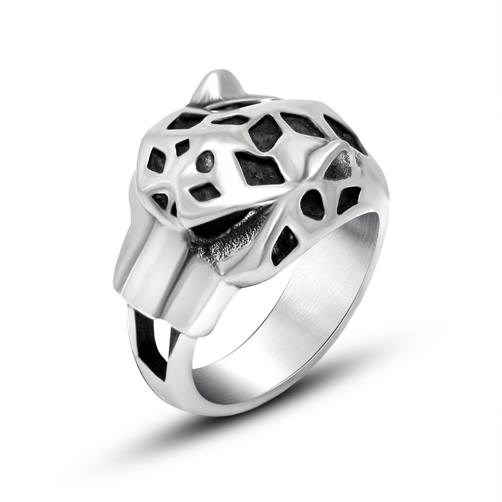 Trendy Leopard Head Men's Ring - Creative Titanium Steel Fashion Accessory