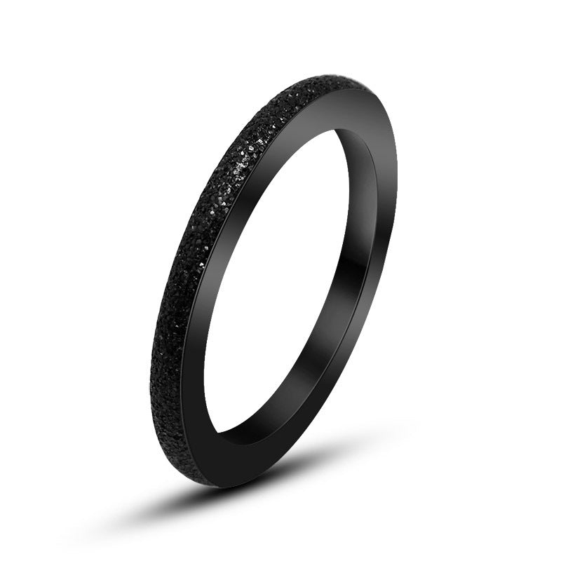 Stylish Matte Titanium Steel Couple Rings - Personalized Wholesale Jewelry for Men and Women