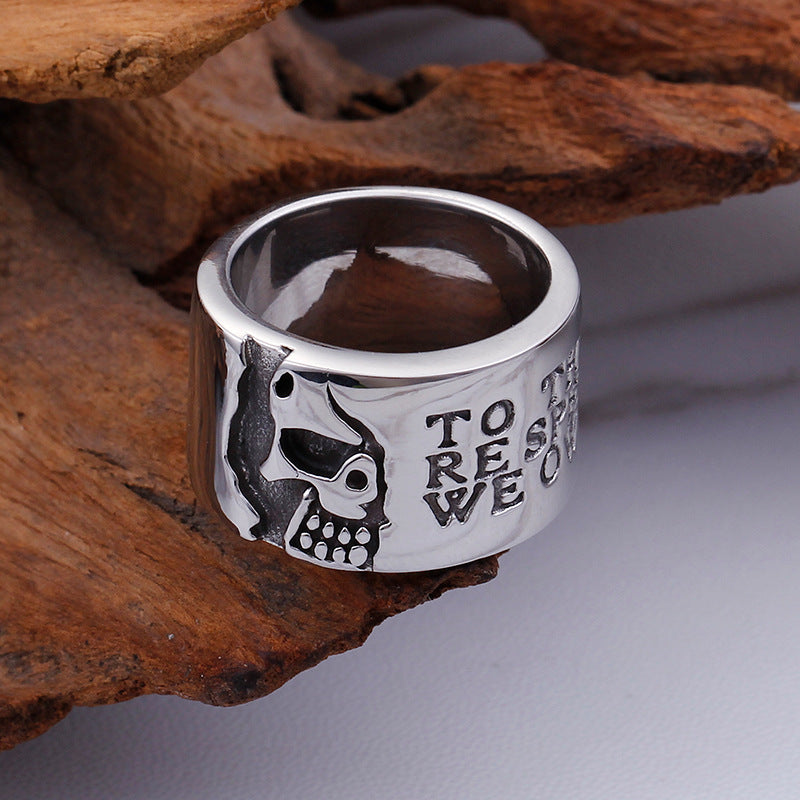 Titanium Steel Pirate Skull Ring for Men - Bold Hipster Fashion Jewelry for Nightlife