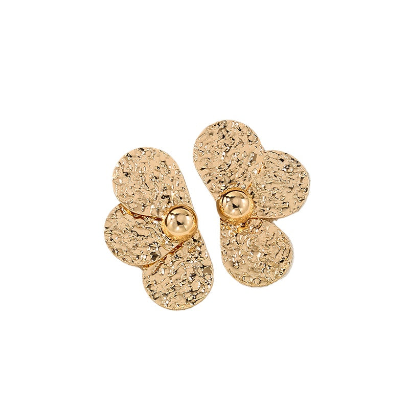 High-End Petal Shape Metal Stud Earrings - Vienna Verve Collection by Planderful