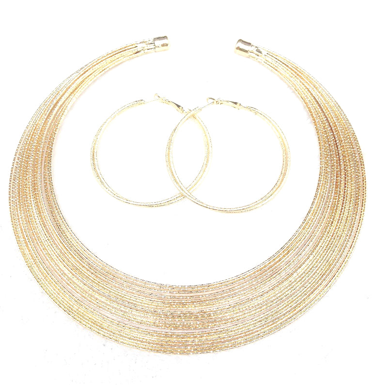 Savanna Rhythms Multi Layer Collar Necklace Set