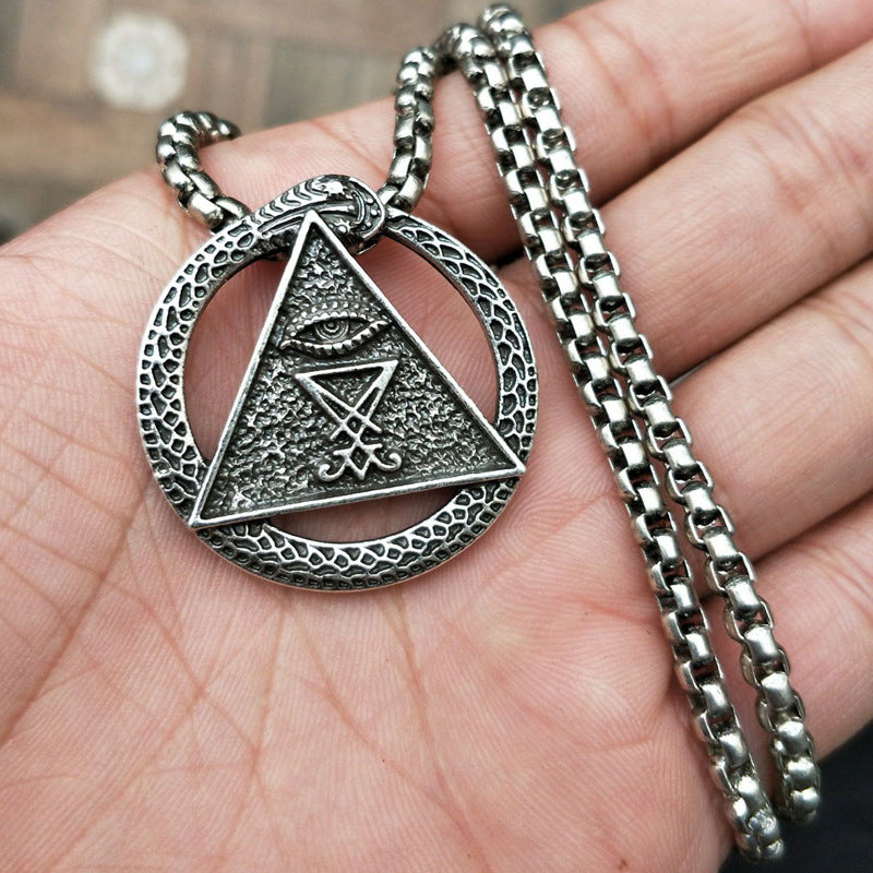 Satanic Norse Legacy Necklace for Men with Snake Amulet