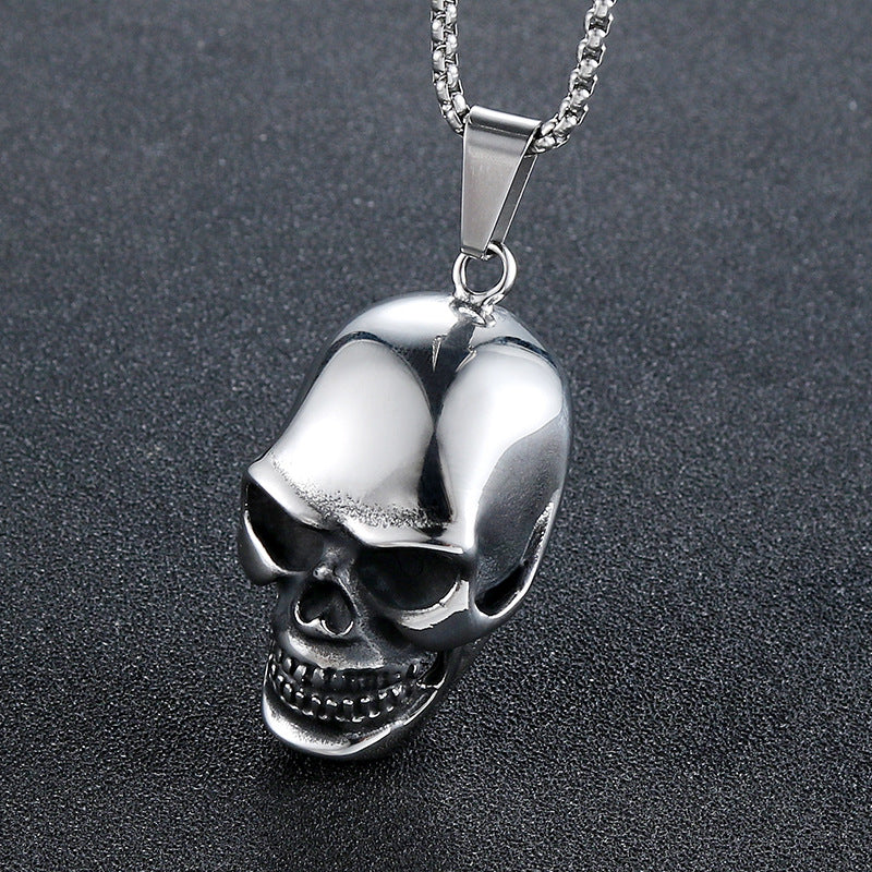 Titanium Steel Punk Skull Pendant for Men - Retro Stylish Personalization