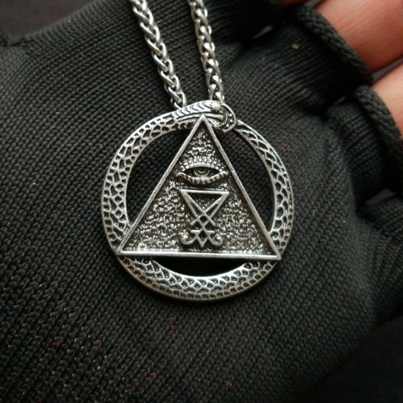 Satanic Norse Legacy Necklace for Men with Snake Amulet